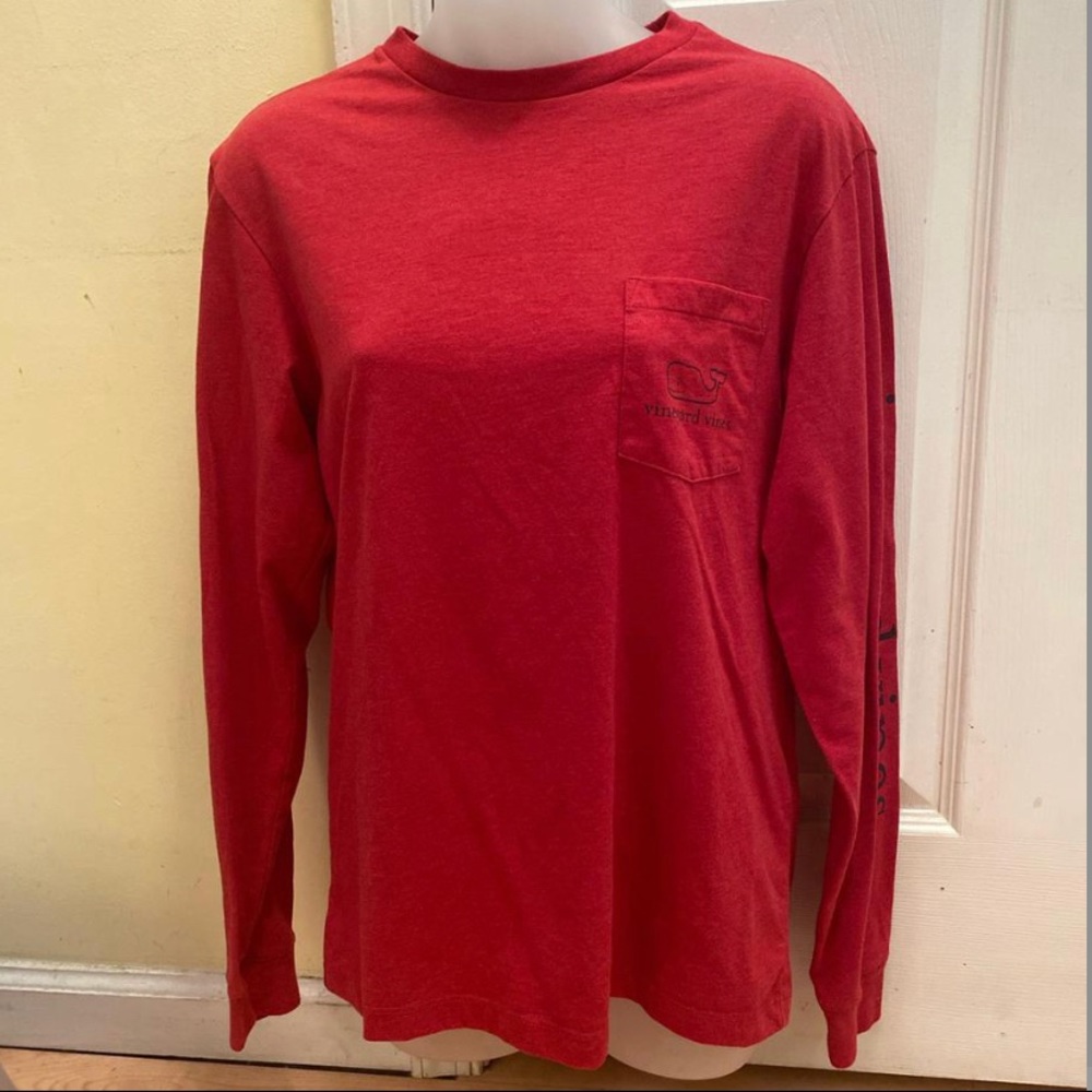 VINEYARD VINES RED AND NAVY LONG SLEEVE WMNS XS